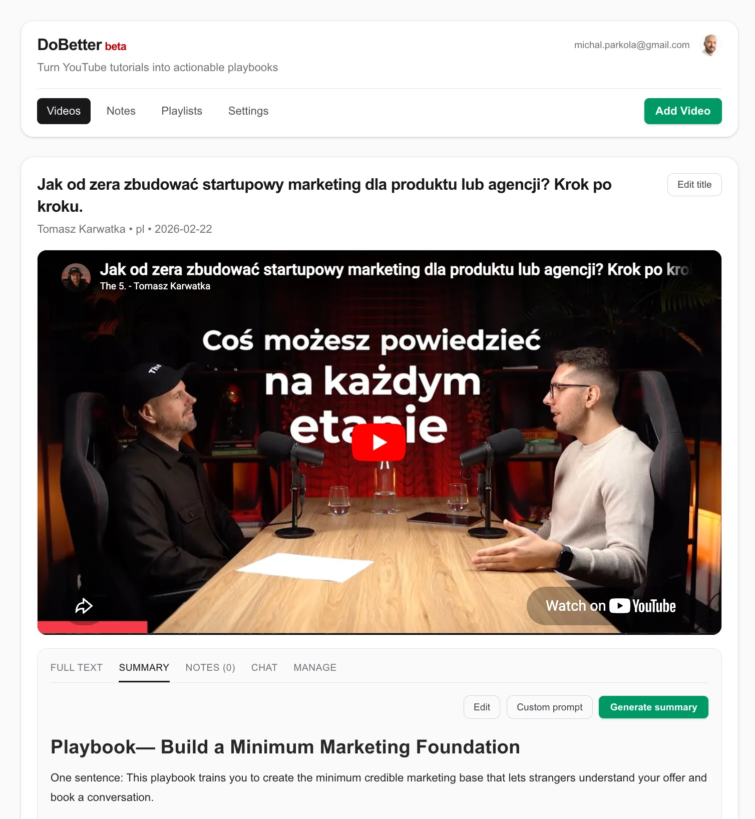 DoBetter insights interface